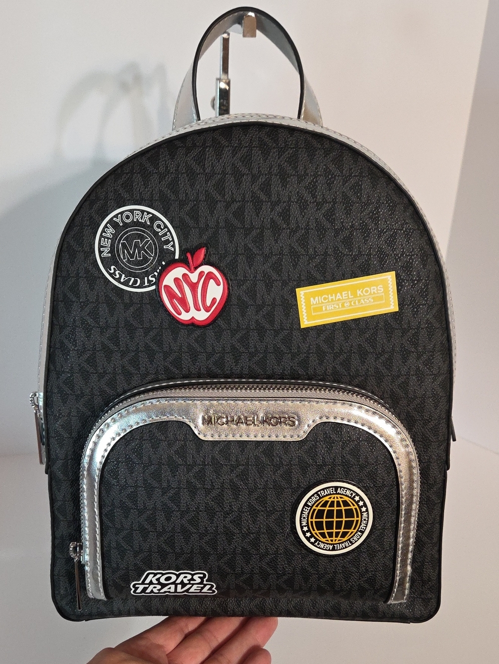 Michael Kors Jaycee Medium Embellished Signature Logo Backpack NWT